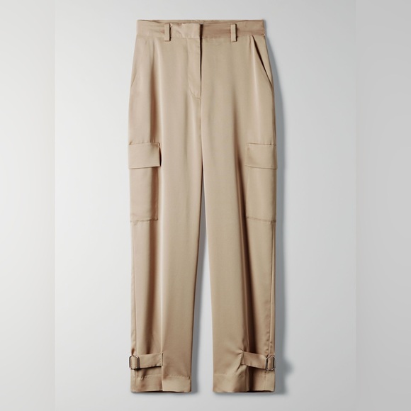 Satin Cargo Pants Zara in Sierra Beige Size XS - Picture 7 of 12
